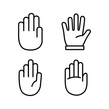 El simgesi vektörü. El sembolleri. Avuç