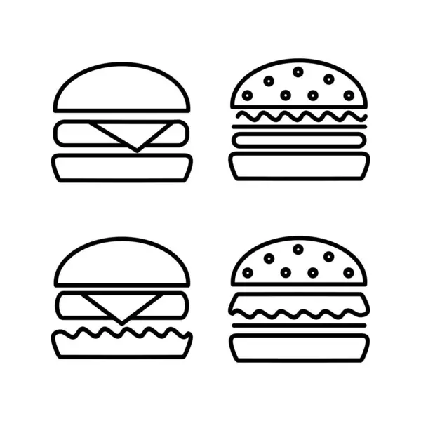 Vettore Icone Hamburger Icona Logo Hamburger Icona Fast Food — Vettoriale Stock