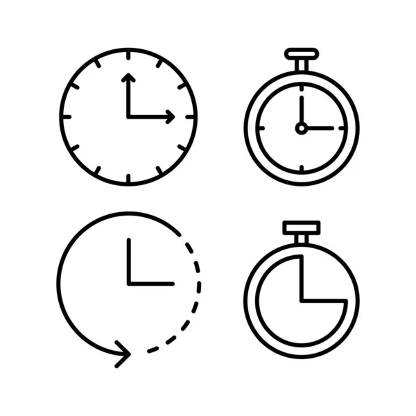 Ícone Relógio Vetor Ícone Tempo Ícone Relógio Estilo Moderno Plana — Vetor de Stock