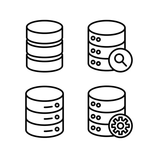 Icono Base Datos Vector Icono Del Servidor Almacenamiento — Vector de stock
