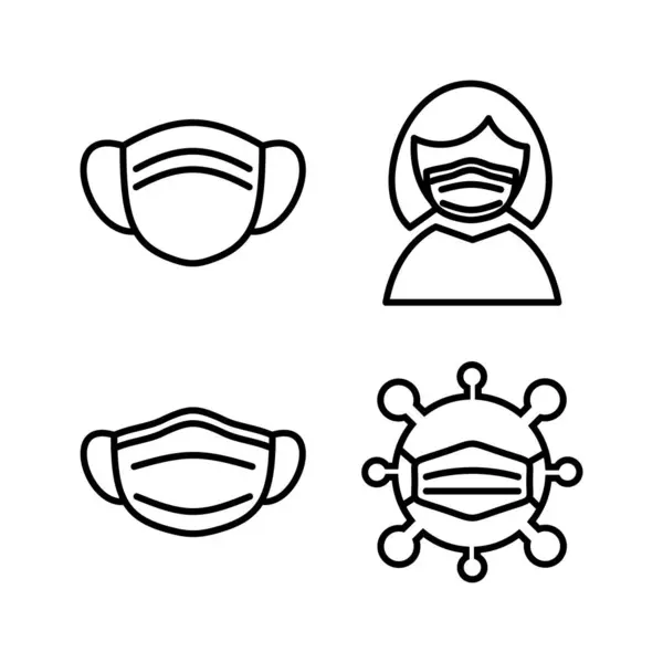 Vetor Ícone Máscara Facial Ícone Máscara Facial Médica —  Vetores de Stock