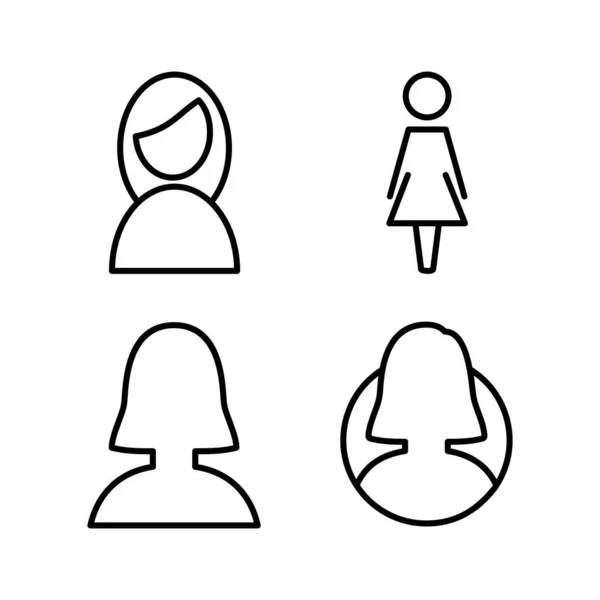 Weiblicher Symbolvektor Toiletten Symbol Toilettenschild Geschlecht — Stockvektor
