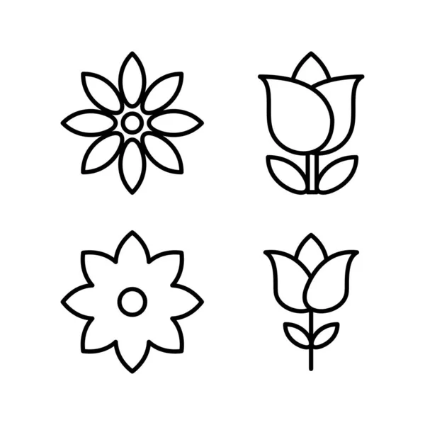 Çiçek Ikonu Vektörü Çiçek Ikonu Çiçek Logosu — Stok Vektör