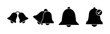 Düz moda Bell Simgesi vektörü izole edildi. Bildirim sembolü web sitesi tasarımı