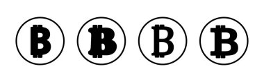 Bitcoin simge vektörü. ödeme sembolü. Kripto para birimi logosu.