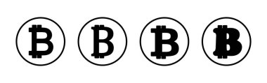 Bitcoin simge vektörü. ödeme sembolü. Kripto para birimi logosu.