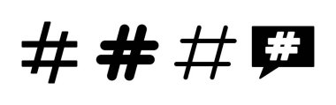 Etiket simgesi vektörü. hashtag simgeleri