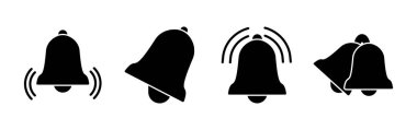 Düz moda Bell Simgesi vektörü izole edildi. Bildirim sembolü web sitesi tasarımı