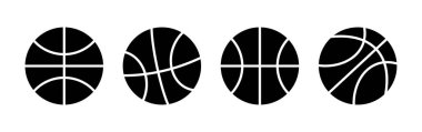 Basketbol ikonu vektörü. Basketbol logo vektör simgesi