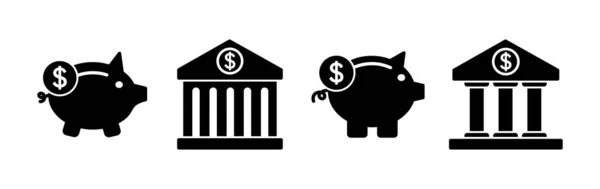 Bankicoon Vector Symbool Van Het Bankpictogram — Stockvector