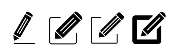 Editar Vector Icono Editar Signo Símbolo Del Documento Lápiz — Vector de stock