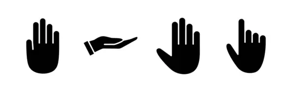 Vetor Ícone Mão Símbolos Mão Palma — Vetor de Stock