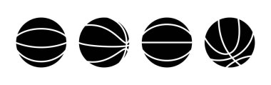 Basketbol ikonu vektörü. Basketbol logo vektör simgesi