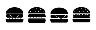 Burger ikon vektörü. Hamburger logosu. fast food simgesi