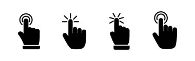 Simge vektörüne elle tıkla. Parmak tıklama simgesi. noktalama simgesi