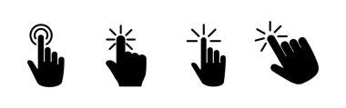 Simge vektörüne elle tıkla. Parmak tıklama simgesi. noktalama simgesi