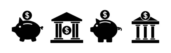 Vettore Icone Bancarie Simbolo Icona Della Banca — Vettoriale Stock