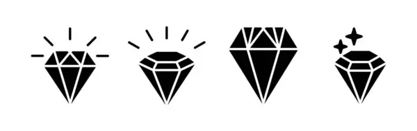 Diamantový Vektor Ikon Ikona Drahokamu Krystalový Kámen — Stockový vektor