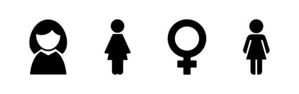 Kvinnelig Ikonvektor Toalettikon Toalettskilt Kjønn – stockvektor