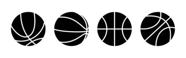 Basketbol ikonu vektörü. Basketbol logo vektör simgesi