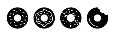 Çörek ikonu vektörü. Çörek ikonu. donut logosu