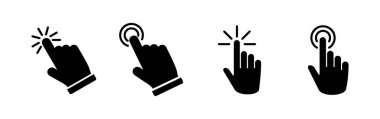 Simge vektörüne elle tıkla. Parmak tıklama simgesi. noktalama simgesi