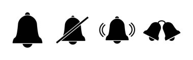 Düz moda Bell Simgesi vektörü izole edildi. Bildirim sembolü web sitesi tasarımı