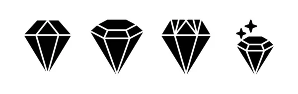 Vecteur Icône Diamant Icône Gemme Pierre Cristal — Image vectorielle