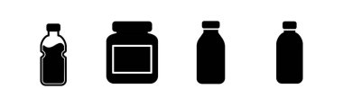 Şişe ikonu vektörü. Moda düz dizaynlı şişe simgesi