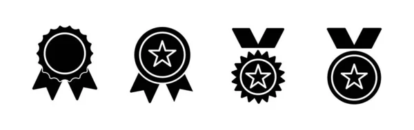 Dosáhnout Vektoru Ikon Vektor Ikony Medaile Ocenění Certifikát Schváleno — Stockový vektor