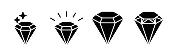 Diamant Icoon Vector Juweeltje Icoon Kristallen Steen — Stockvector