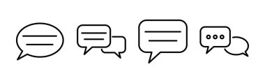 Sohbet ikonu vektörü. Sohbet Simgesi modayı izole etti. Konuşma balonu sembolü