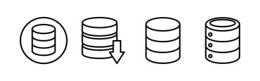 Veritabanı simge vektörü. sunucu simgesi. depolama