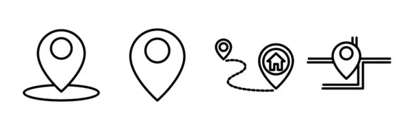 Icône Adresse Vecteur Icône Localisation Symbole Adresse Broche — Image vectorielle