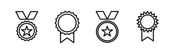 Dosáhnout Vektoru Ikon Vektor Ikony Medaile Ocenění Certifikát Schváleno — Stockový vektor