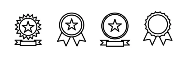 Досягти Вектора Піктограм Вектор Значка Медалі Нагорода Сертифікат Затверджено — стоковий вектор