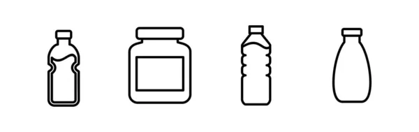瓶子图标向量 流行平面设计中的瓶子图标 — 图库矢量图片