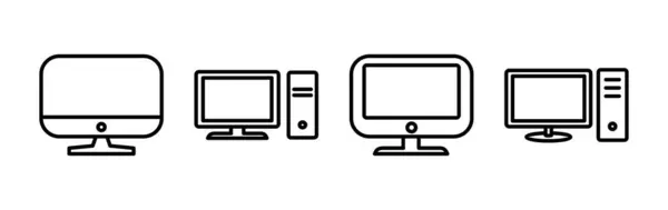 Wektor Komputerowej Ikony Ikona Monitora Komputerowego — Wektor stockowy