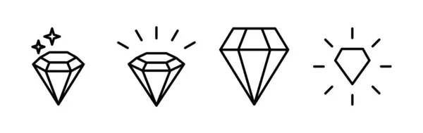 Diamond Icon Vector Gem Icon Crystal Stone — Stock Vector