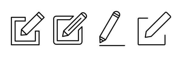 Redigera Ikonen Vektor Redigera Dokument Tecken Och Symbol Pennor — Stock vektor