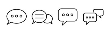 Sohbet ikonu vektörü. Sohbet Simgesi modayı izole etti. Konuşma balonu sembolü