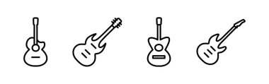 Gitar ikonu vektörü. müzik aleti işareti