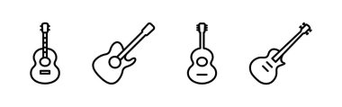 Gitar ikonu vektörü. müzik aleti işareti