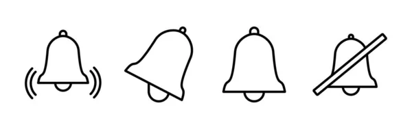 Vettore Bell Icon Stile Piatto Alla Moda Isolato Disegno Del — Vettoriale Stock