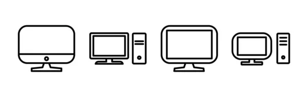 Icono Computadora Vector Icono Del Monitor Del Ordenador — Archivo Imágenes Vectoriales