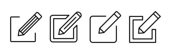Redigera Ikonen Vektor Redigera Dokument Tecken Och Symbol Pennor — Stock vektor
