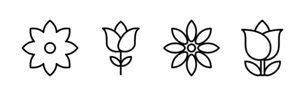 Вектор Иконок Цветов Икона Цветов Цветочный Логотип — стоковый вектор