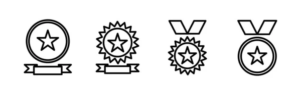 Lograr Vector Icono Vector Icono Medalla Premio Certificado Aprobado — Archivo Imágenes Vectoriales