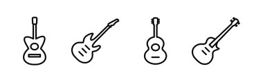 Gitar ikonu vektörü. müzik aleti işareti