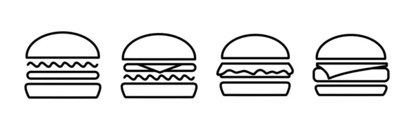Burger Icoon Vector Hamburger Logo Icoon Fast Food Icoon — Stockvector